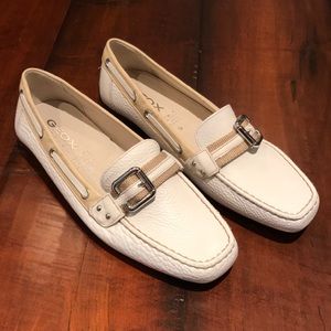 Geox Respira White Leather Loafers